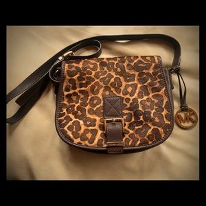 Michael Kors Leopard Print Pony Hair Leather Bag